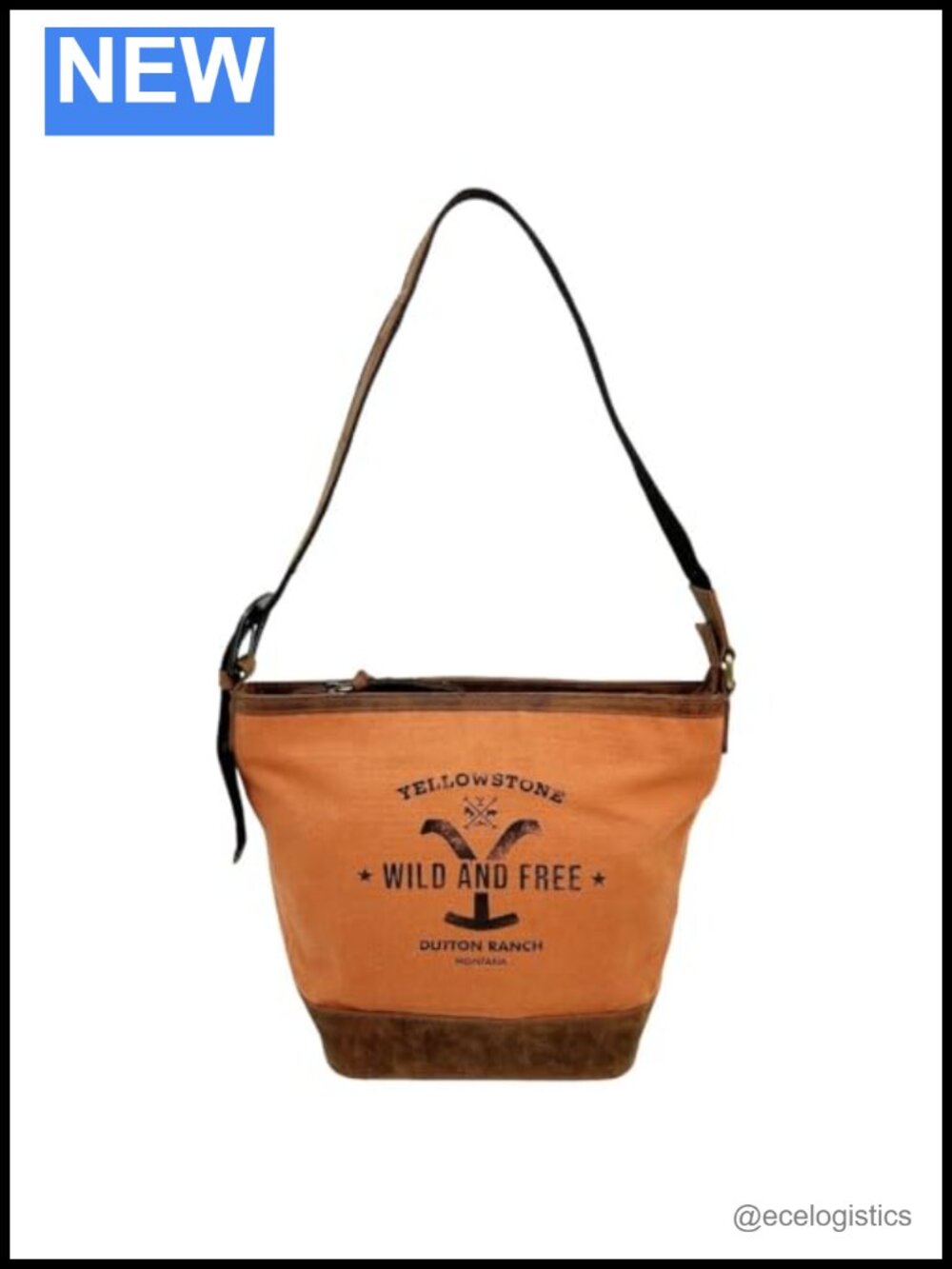 Yellowstone Western Shoulder Bag Upcycled Canvas Leather Purse
